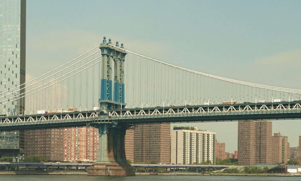 A bridge over a body of water.