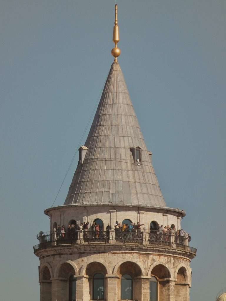 The tower of the blue mosque in istanbul, turkey.