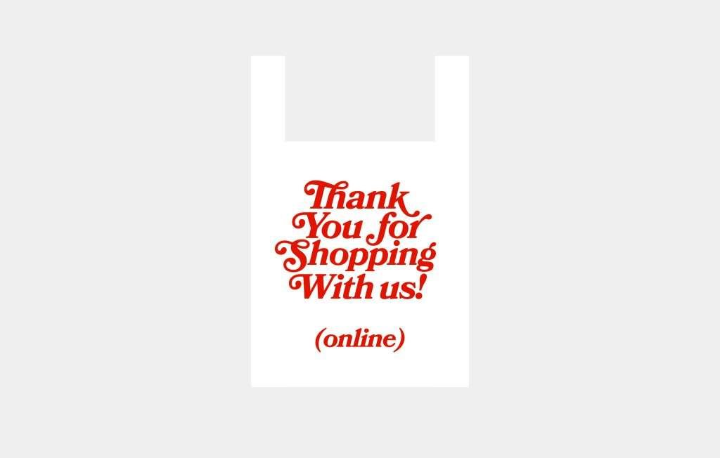 A shopping bag that says thank you for shopping with us.